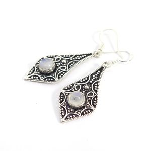 Sterling Silver Plated Moonstone Earrings